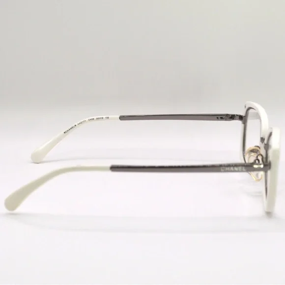 Chanel Women’s Eyeglasses | White & Silver Frame | 50-18-135 | Made in Italy - Picture 8 of 12
